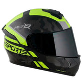Casco X-Sports M63 Comander Negro Amarillo Brillo